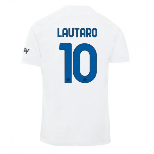 Pánský Fotbalový dres Inter Milan Lautaro Martinez #10 2023-24 Venkovní Krátký Rukáv